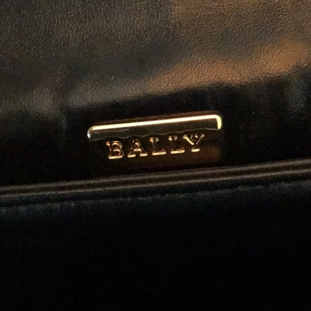 Vintage 1980s Bally Quilted Black Leather Handbag